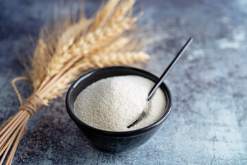 Semolina cereal  in a bowl