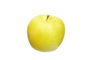 Fresh fruit golden yellow apple on white background