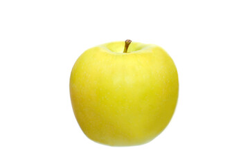 Fresh fruit golden yellow apple on white background
