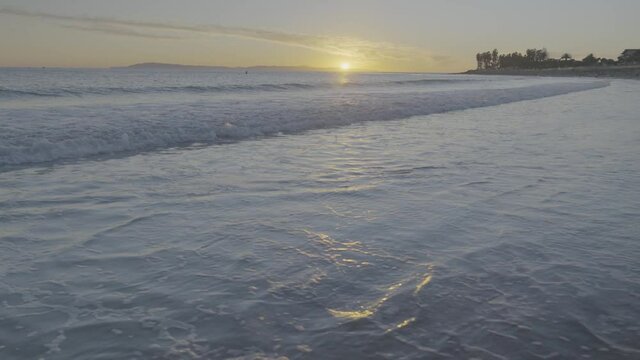 Sunset at low tide in Ventura, CA.