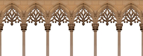 elements of architectural decorations of buildings, old doors with arches, gates and doorknob, on...