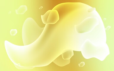 Light Green, Yellow vector background with curved circles.