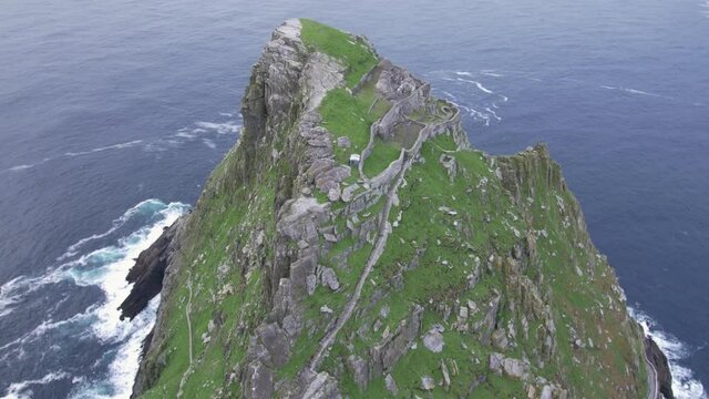 Aerial view Skellig Michael, Ireland.