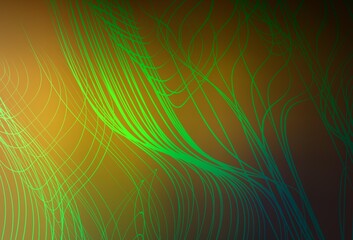 Dark Green, Yellow vector glossy abstract layout.