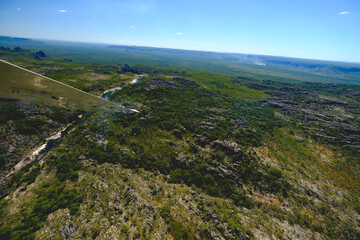 a view of a green landscape