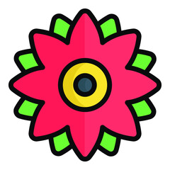 flower icon, Christmas and celebrations. Outline symbol collection. Editable vector Design