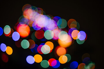 abstract background of christmas lights bokeh