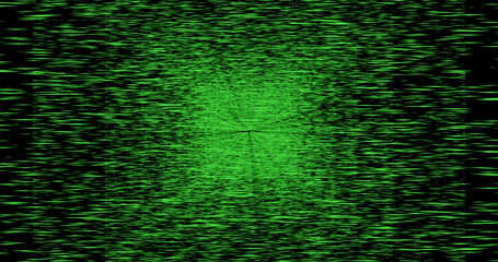 Render with green noise on black background
