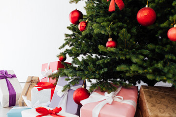 Twigs Christmas Tree New Year's background place for inscription