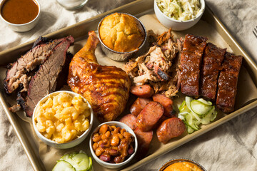 Homemade Barbecue Platter with Ribs