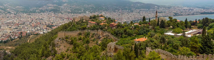 Fototapeta na wymiar A view from the castle above the city of Alanya Turkey in the summertime