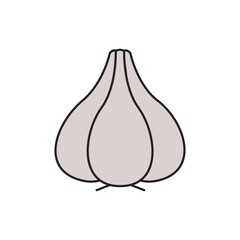 Garlic, simple vector icon, filled outline.