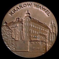 Kraków - Wawel na rzadkim jednostronnym medalu z połowy XX wieku - Krakow - a rare medal from the middle of the 20th century
- 398784792