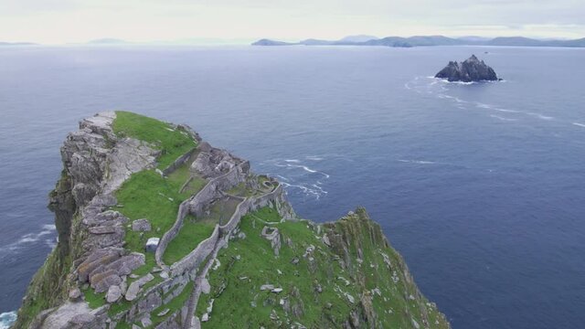 Aerial view Skellig Michael, Ireland.