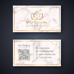 Template classic business card. Gold retro style.