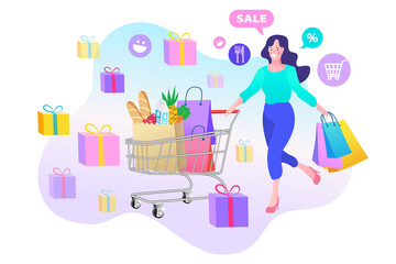 Fototapeta premium illustration of shopping bags