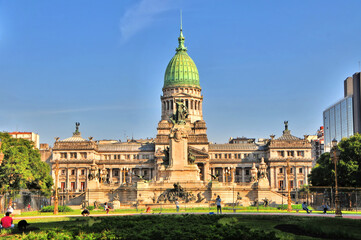 Fototapeta na wymiar Capitol of Buenos Aires Congress in Argentina 