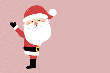 Santa Claus on empty background with snowflakes. Christmas decoration. Vector