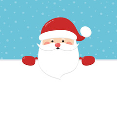 Funny Santa Claus with copyspace. Christmas background. Vector