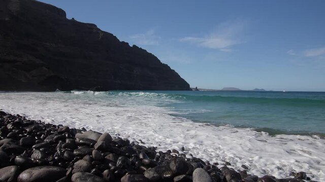 Slow motion waves Lanzarote north.