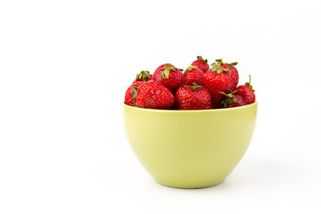 Fresh strawberry isolated on white background with clipping path