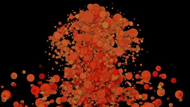 Abstract background, beautiful multi-colored circles in flat style. Particles increase and decrease