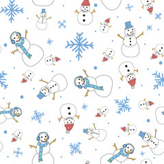 Snowman Family snowy pattern