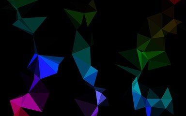 Dark Multicolor, Rainbow vector triangle mosaic cover. Creative illustration in halftone style with gradient. Template for a cell phone background.
