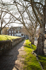 An historic brick sidewalk in Huntingdon Borough