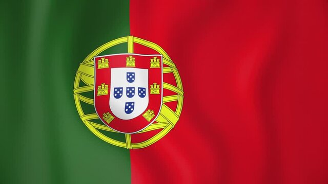 Portugal animated flag. Seamless loop. 4K