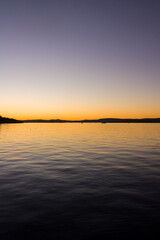 Fototapeta na wymiar Sunset on the sea with gradient sky