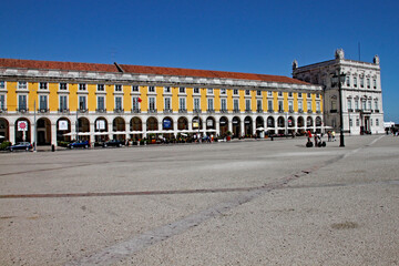 Fototapeta na wymiar Praça do Comércio, meaning Commerce Square in English, is Lisbon’s main square and tourist spot