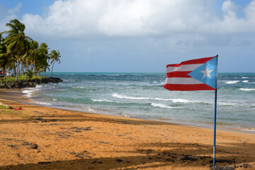 flag on the beach