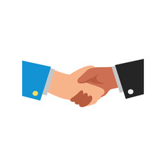 business handshake white and black hands icon