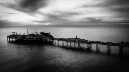 Fototapeta premium Brighton Pier in England - aerial view - travel photography