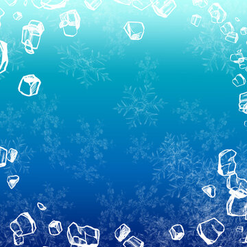 Hintergrund Schnee Eis Eiswürfel Tafel Kälte kalt Winter Vorlage Template in blau türkis weiß cool kühl Angebot Frost Schnee Flocken quadratisch Weihnachten Schock gefrostet frozen ice snow blue white