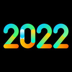 2022 - happy new year 2022 modern font
