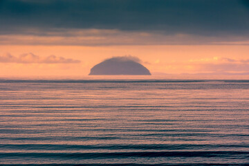 Ailsa Craig in evening light Scotland