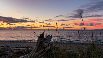 Whidbey Island sunset over Admiralty Inlet
