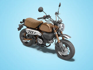 3d rendering teenage motorcycle isolated on blue background with shadow