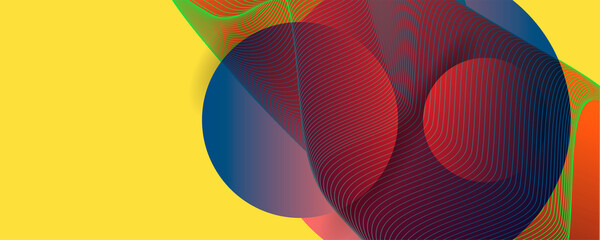 Obraz premium Abstract background on Illuminating color 2021 futuristic elements banner geometric juicy yellow gradient