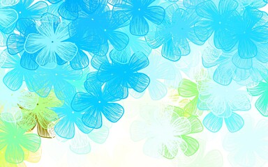 Fototapeta premium Light Blue, Yellow vector abstract background with flowers