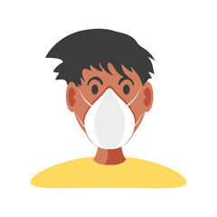 young man with medical mask coronavirus covid 19 disease