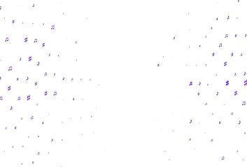 Light Purple vector texture with musical notes.