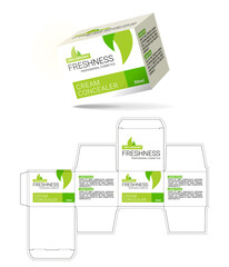 Box design, die-stamping. Vector template
