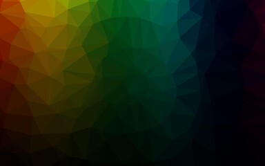 Dark Multicolor, Rainbow vector blurry triangle pattern. Triangular geometric sample with gradient.  Triangular pattern for your business design.