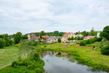 Fototapeta na wymiar Village On The River - Sabile, Latvia