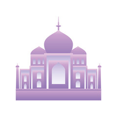 Taj mahal culture architecture and landmark travel icon image white background