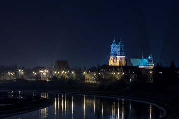 Poznańska Katedra z mostu Świętego Rocha - obrazy, fototapety, plakaty