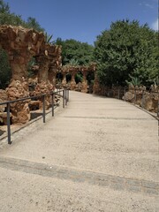 stone path in the beautiful Park Guell Barcelona